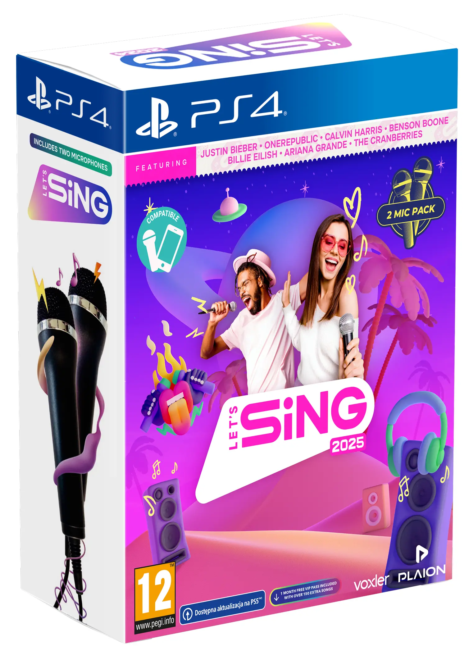 Let's Sing 2025 + 2 mikrofony Gra na PS4