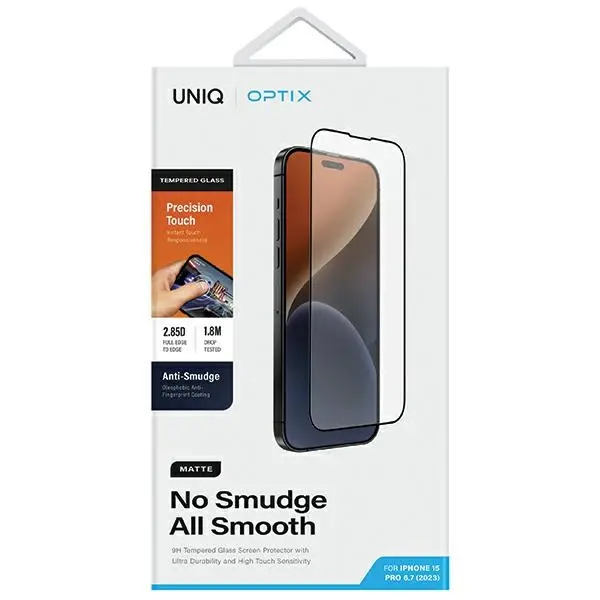 Szkło hartowane UNIQ Optix Matte do iPhone 15 Pro Max