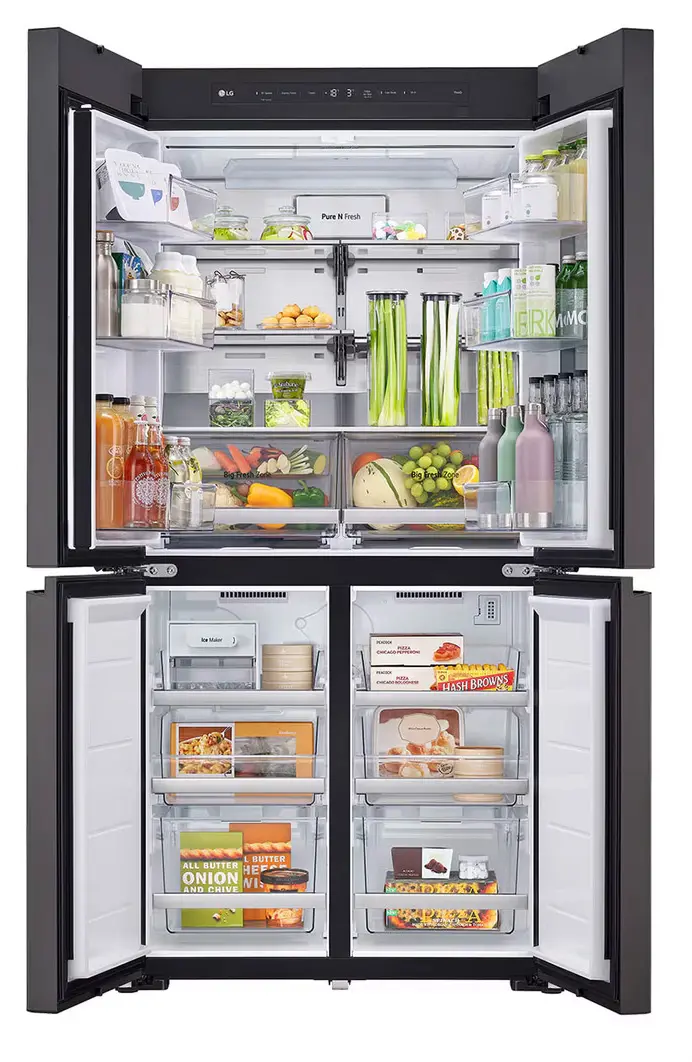 Lodówka LG MoodUP InstaView GMV960NNME Pełny No Frost 186,5cm Zdalne sterowanie Zmienny kolor frontu