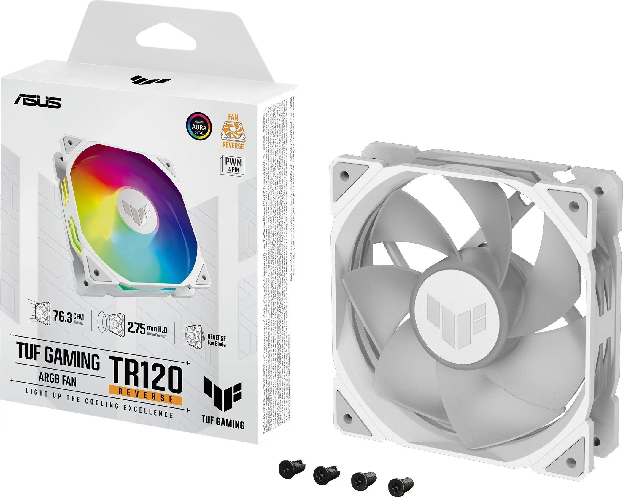 Wentylator ASUS TUF Gaming TR120 ARGB Reverse 120mm Biały