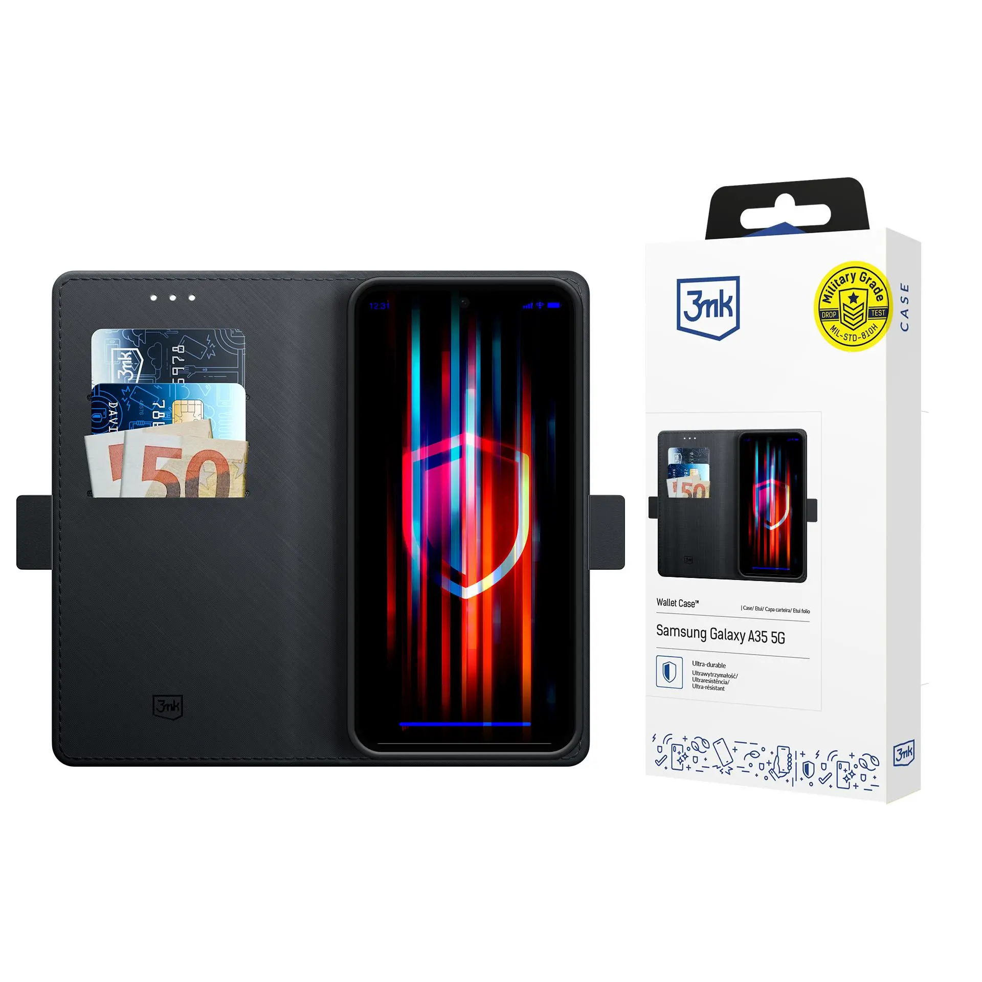Etui 3mk Wallet Case do Samsung Galaxy A55 Czarny