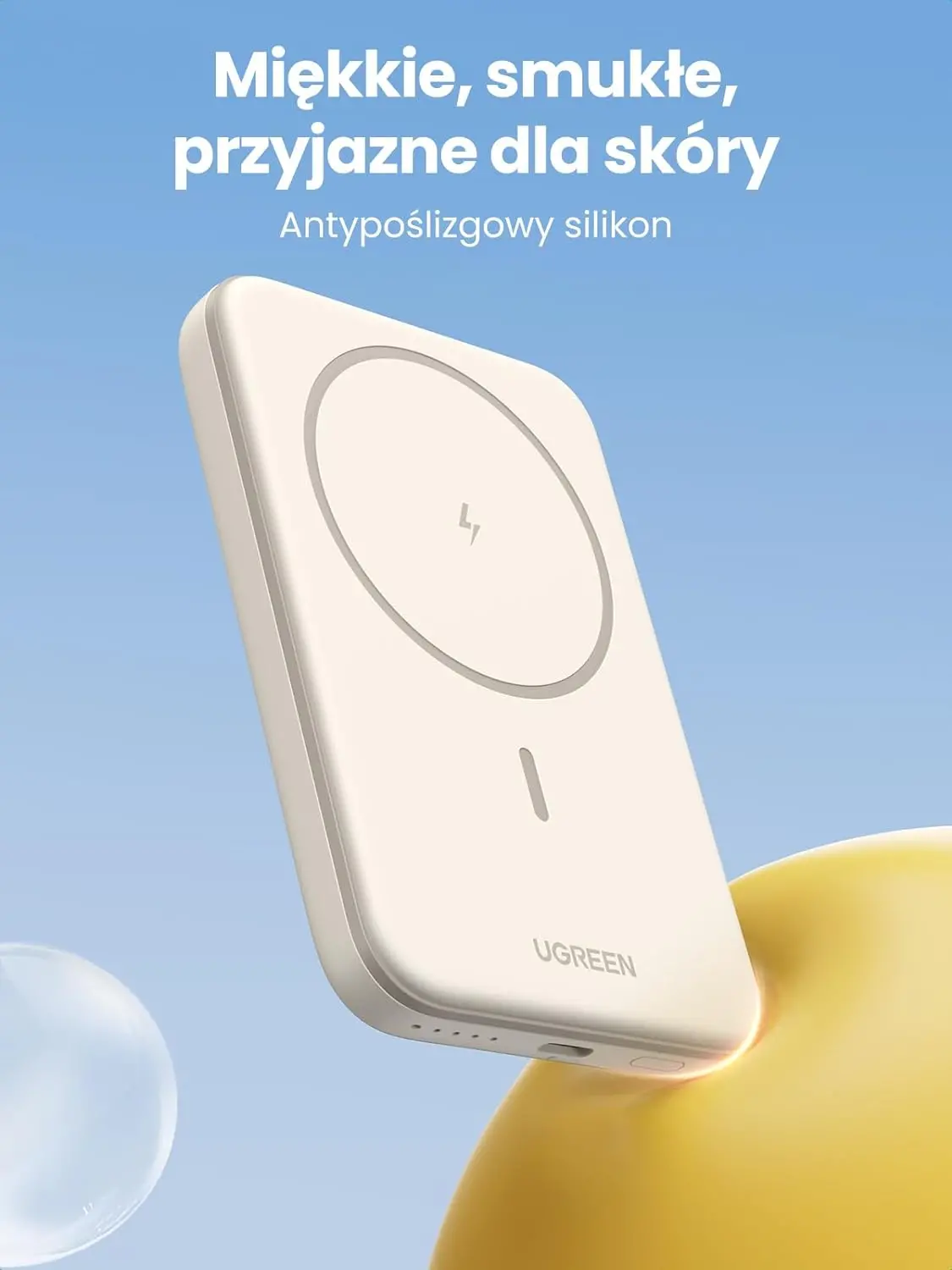 Powerbank UGREEN PB560 5000mAh MagSafe 15W Beżowy