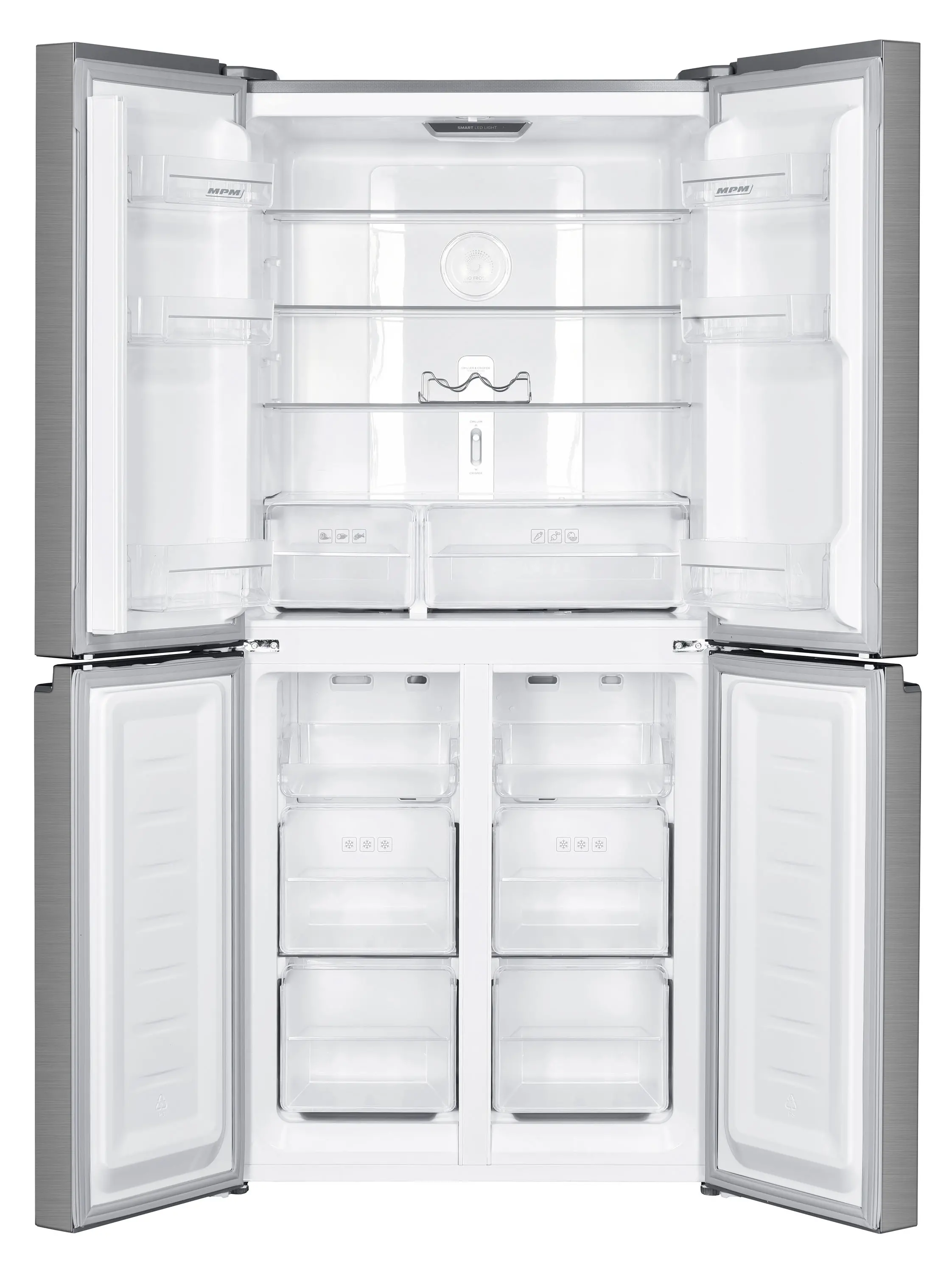 Lodówka MPM 434-SBF-08 Pełny No Frost 180cm Komora świeżości Białe szkło