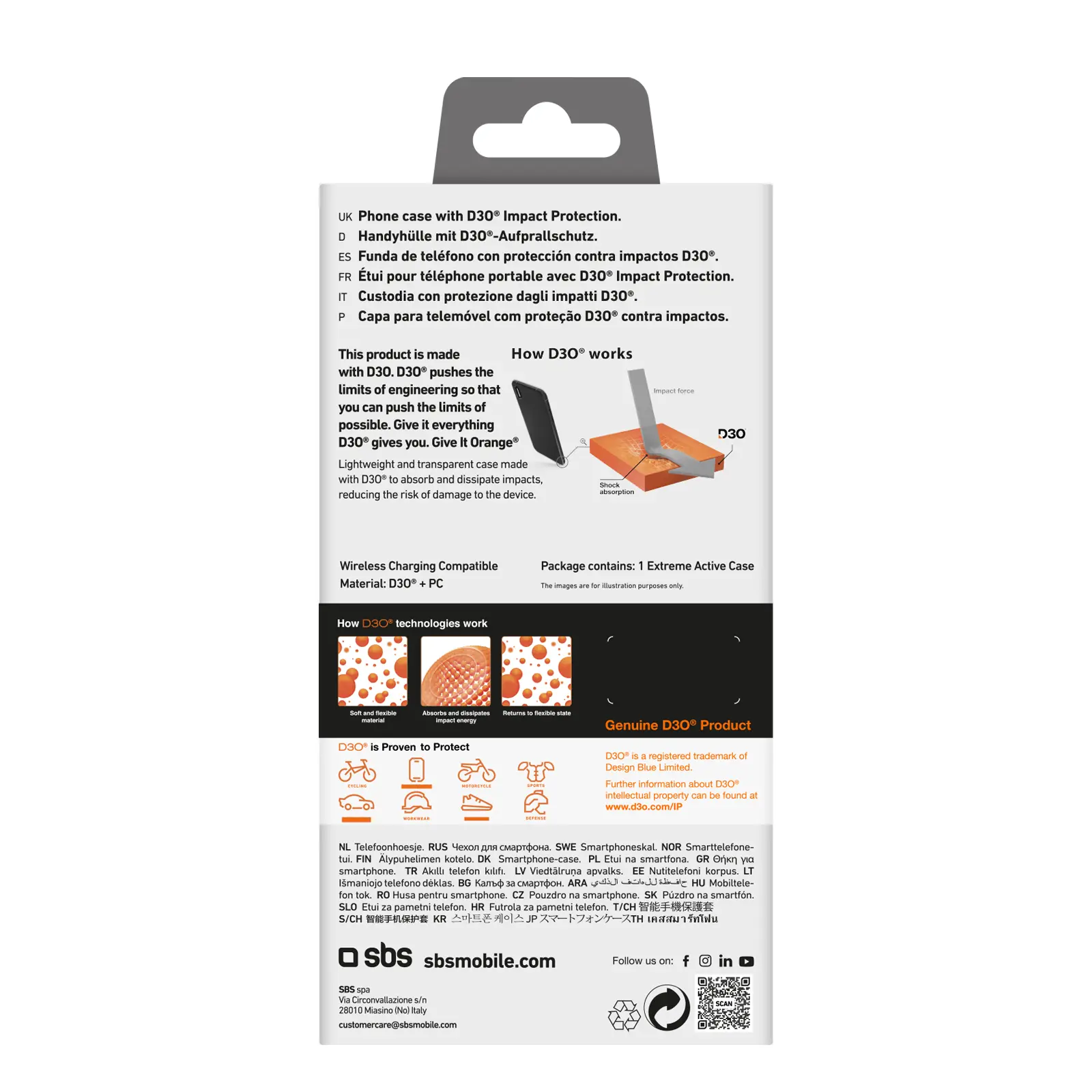 Etui SBS D3O do iPhone 16 Pro Przezroczysty