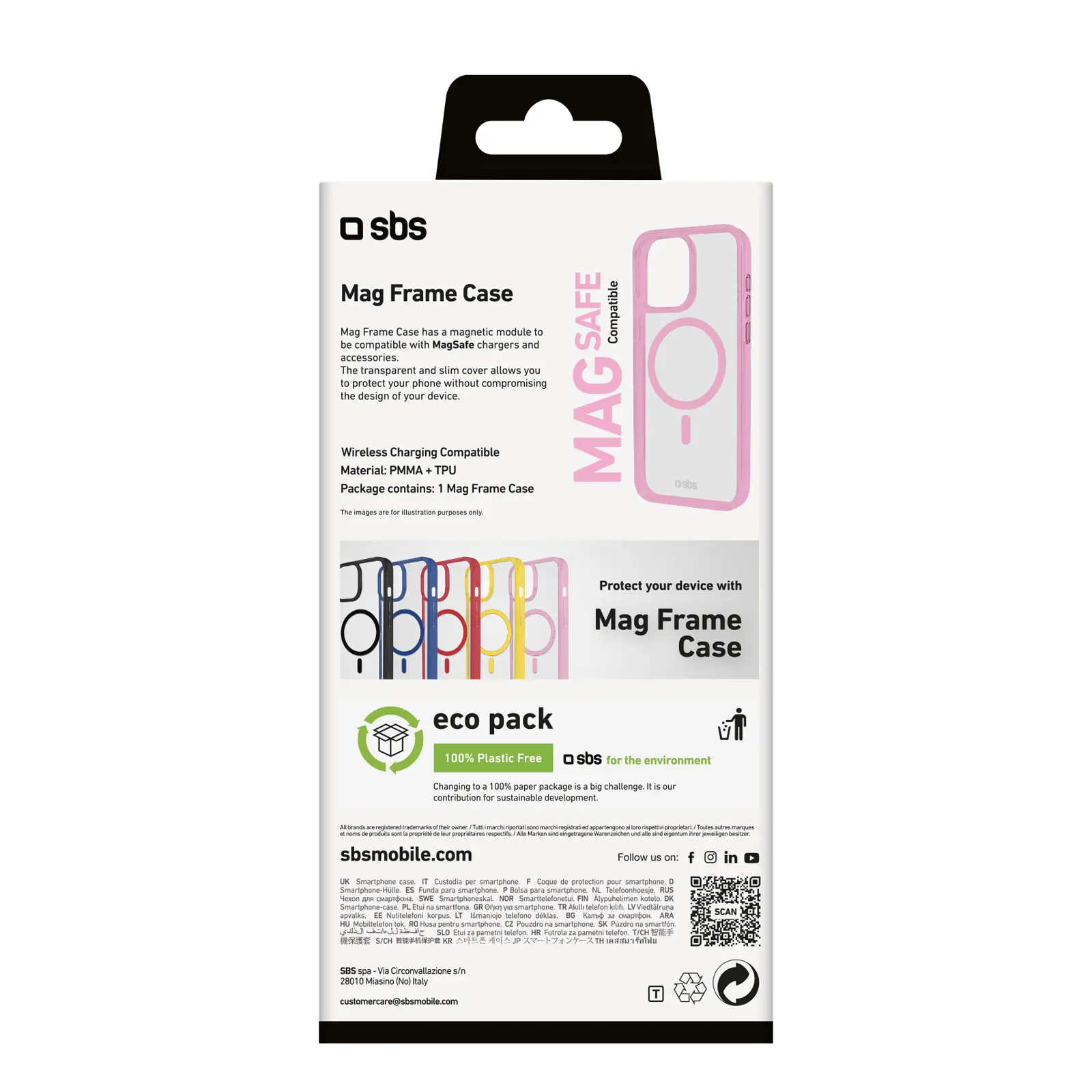 Etui SBS Mag Frame TEMAGCOLIP1661PP do iPhone 16 Pro Różowy