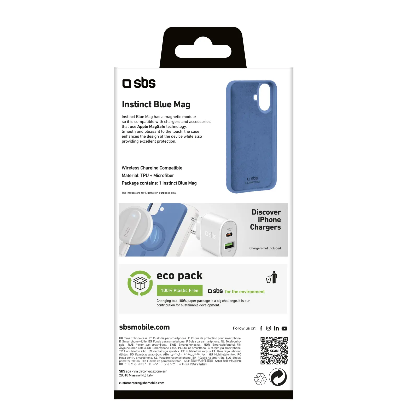 Etui SBS Instinct MagSafe do iPhone 16 Plus Niebieski