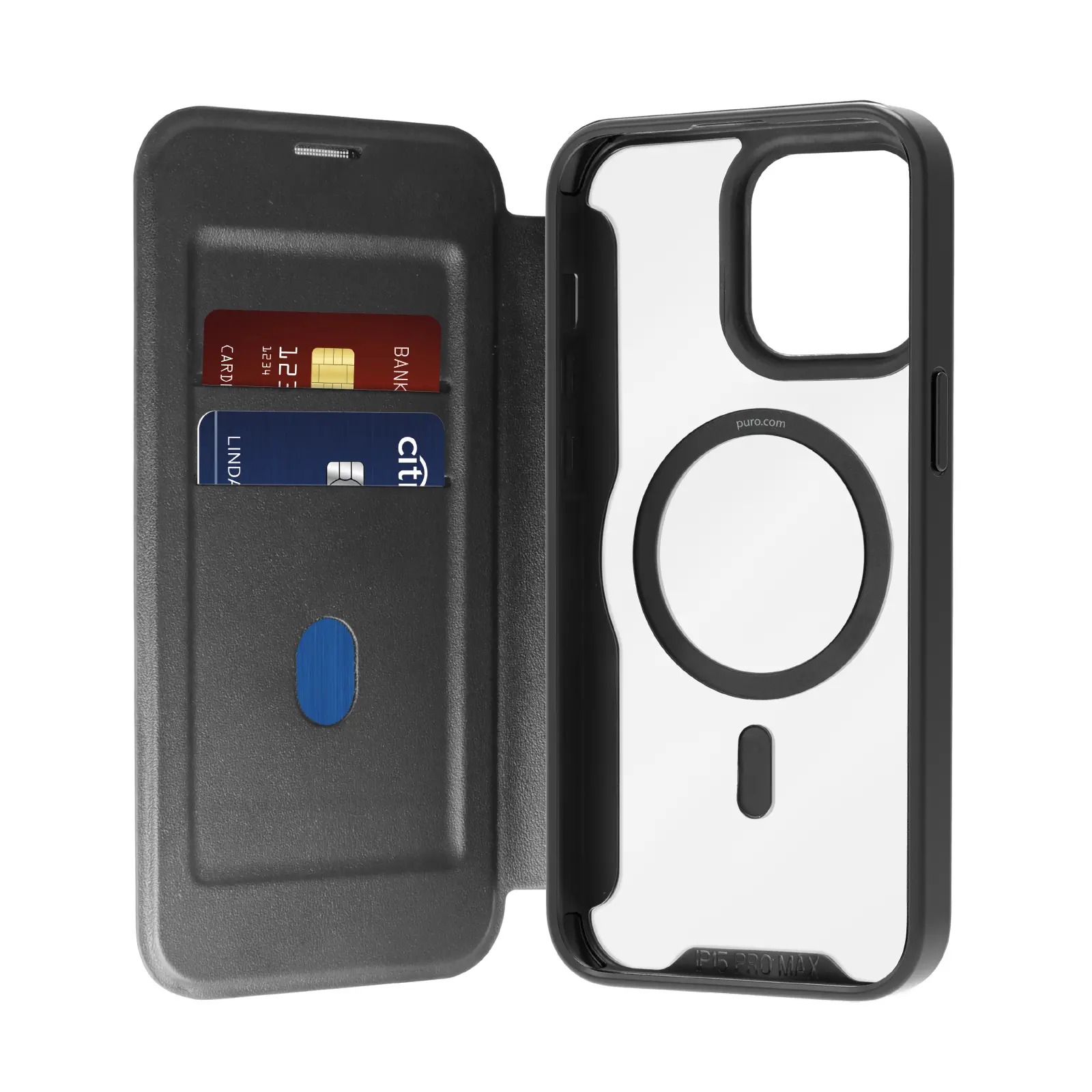 Etui Puro Book Mag Case do iPhone 16 Pro Max Czarny