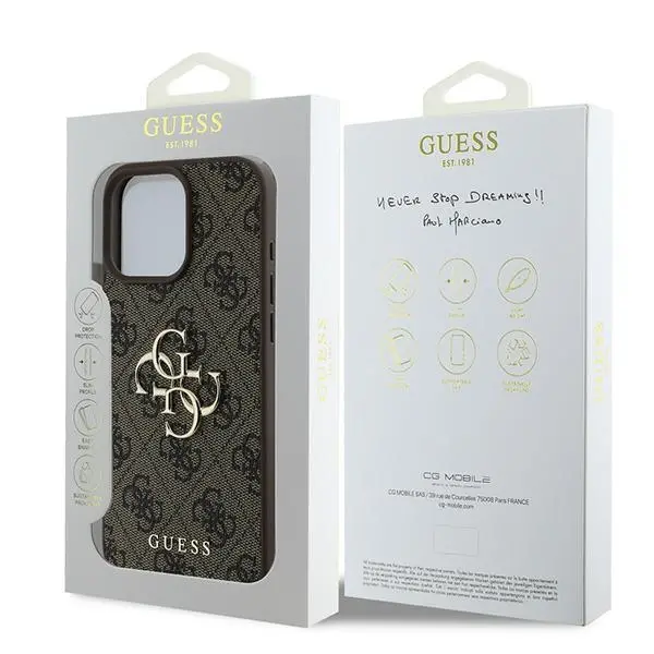 Etui Guess hardcase 4G Big Logo iPhone 16 Pro Brązowy