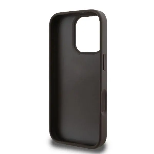 Etui Guess hardcase Leather 4G Triangle Strass iPhone 16 Pro Brązowy