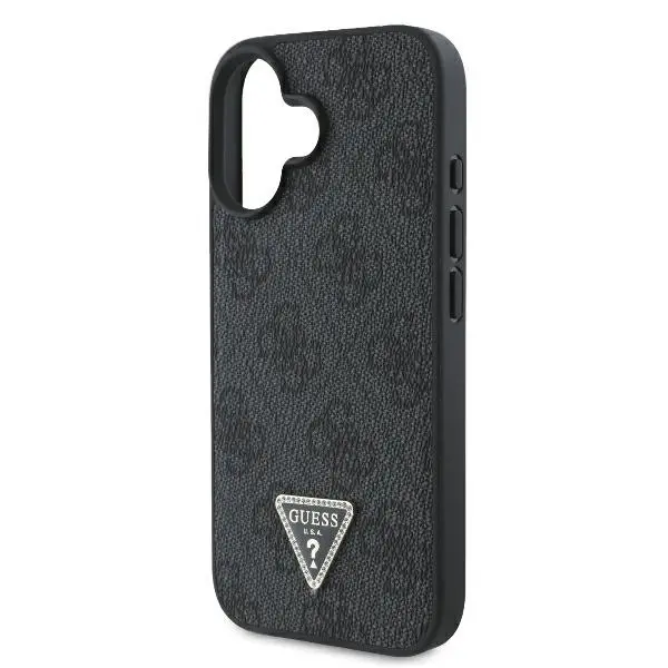 Etui Guess hardcase Leather 4G Triangle Strass iPhone 16 Plus Czarny