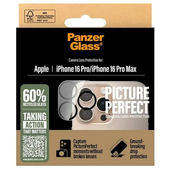 Szkło hartowane PanzerGlass Lens Protector do iPhone 16 Pro