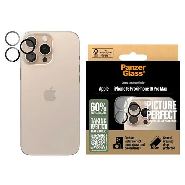 Szkło hartowane PanzerGlass Lens Protector do iPhone 16 Pro