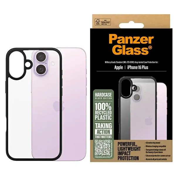 Etui PanzerGlass HardCase do iPhone 16 Plus Czarny
