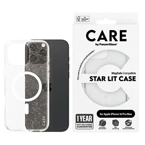 Etui PanzerGlass Flagship Star Lit Case MagSafe do iPhone 16 Pro Max Biały