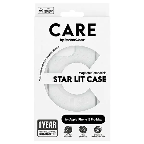 Etui PanzerGlass Flagship Star Lit Case MagSafe do iPhone 16 Pro Max Biały
