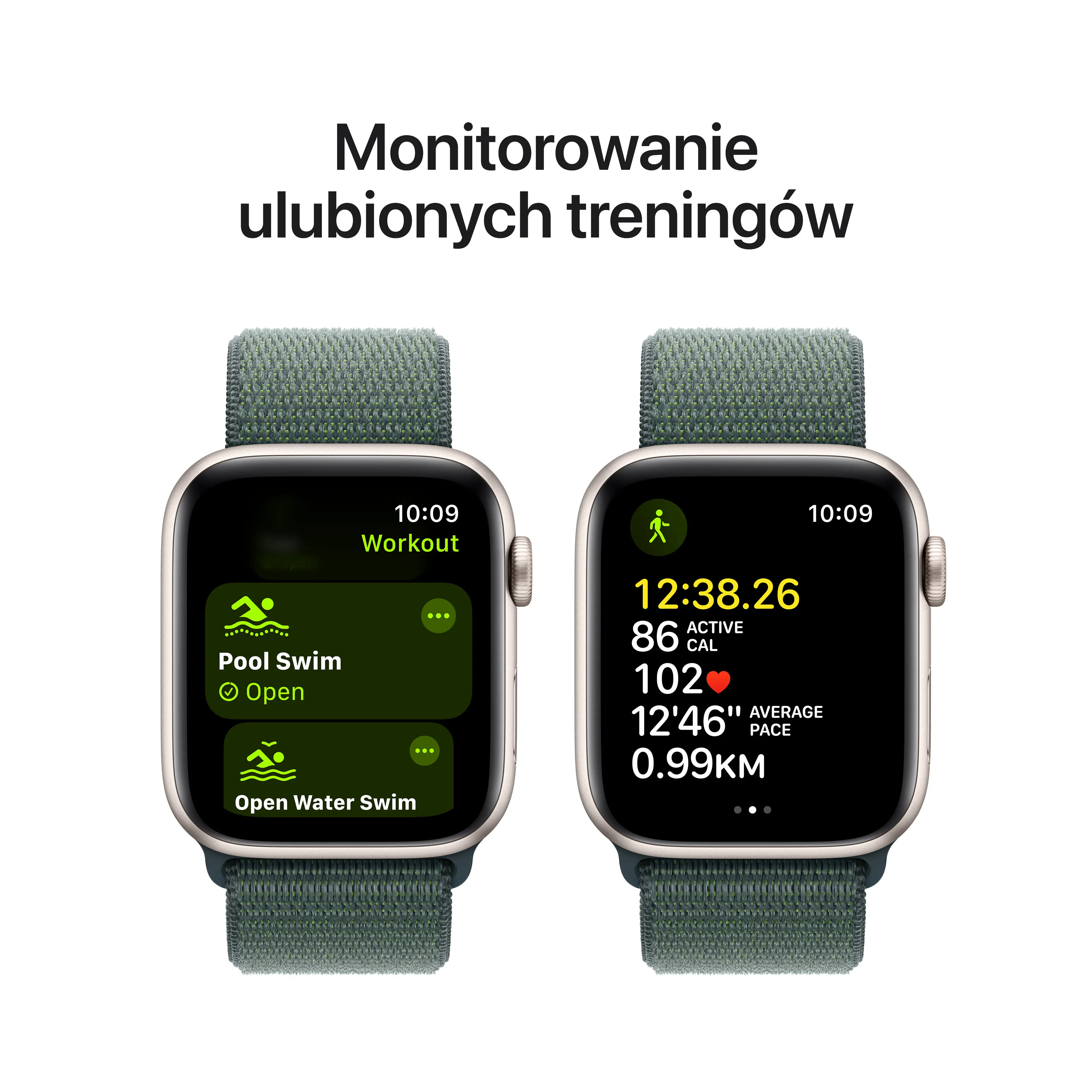Apple Watch SE 2gen GPS + Cellular koperta 40mm z aluminium Księżycowa poświata opaska sportowa Górskie jezioro