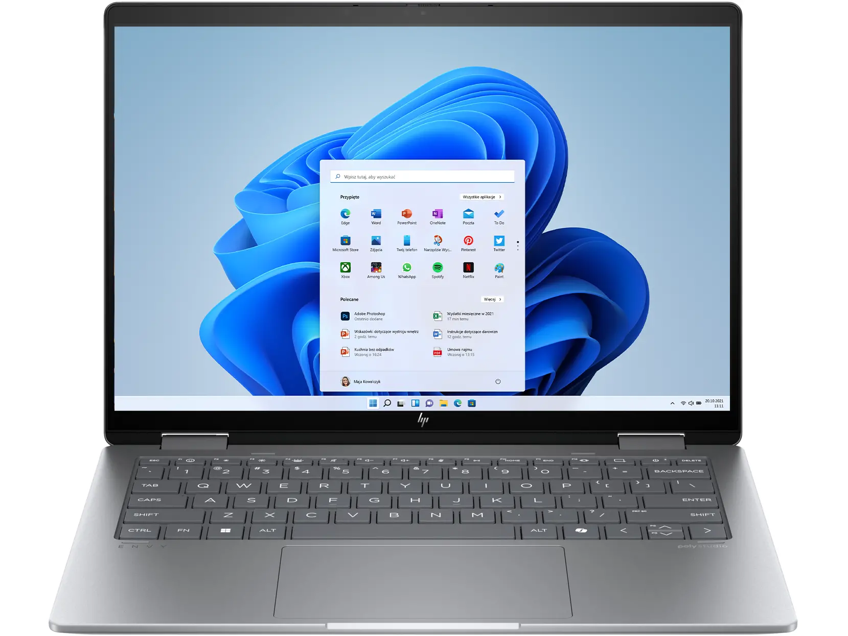 Laptop 2w1 HP Envy x360 14-fa0222nw 14" R5 8640HS 16GB RAM 512GB Dysk SSD Win11 Srebrny
