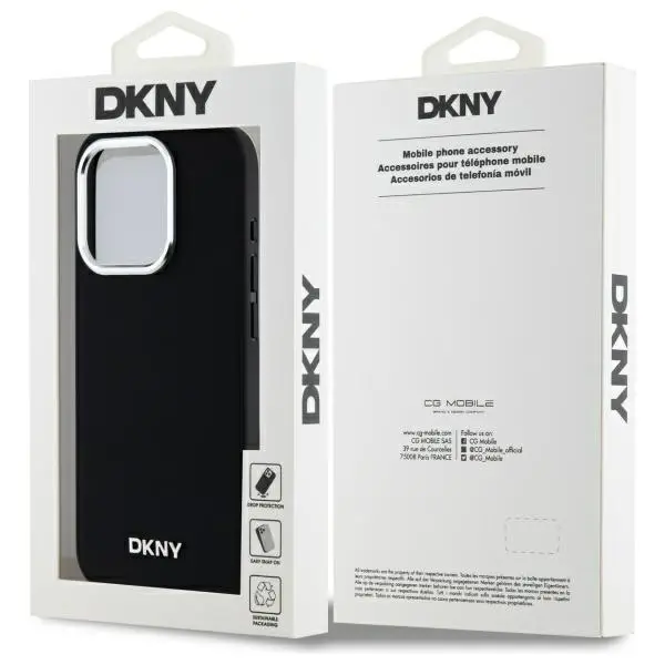 Etui DKNY Plain Logo MagSafe do iPhone 15 Pro Max Czarny
