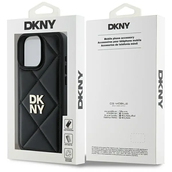 Etui DKNY Quilted Stack Logo do iPhone 16 Pro Max Czarny