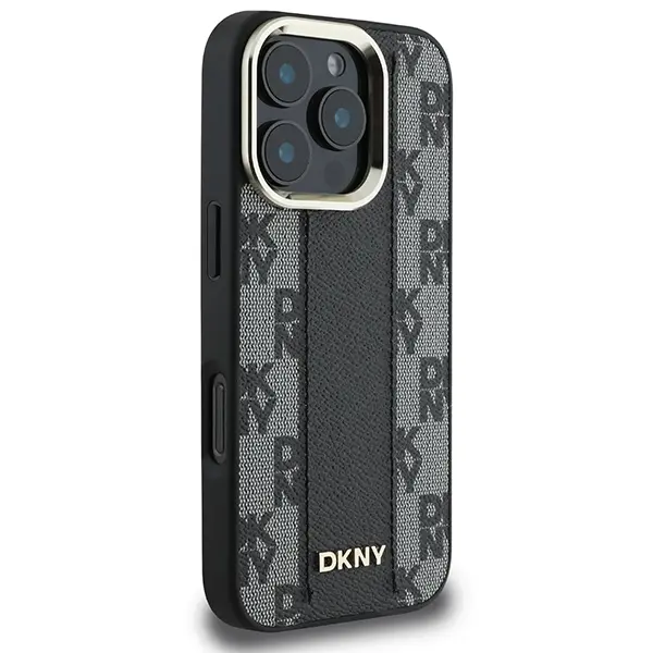 Etui DKNY Checkered Pattern MagSafe do iPhone 16 Pro Czarny