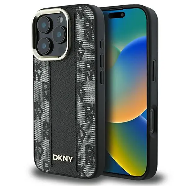 Etui DKNY Checkered Pattern MagSafe do iPhone 16 Pro Czarny