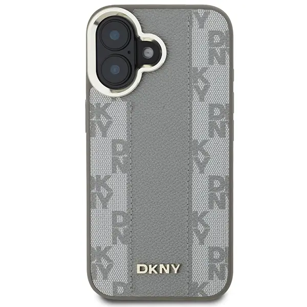 Etui DKNY Checkered Pattern MagSafe do iPhone 16 Beżowy