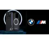 Etui BMW M Meshed Tricolor Stripes MagSafe do iPhone 16 Pro Max Czarny