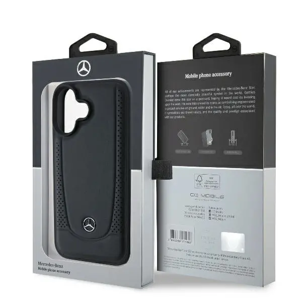 Etui Mercedes-Benz Leather Urban do iPhone 16 Czarny