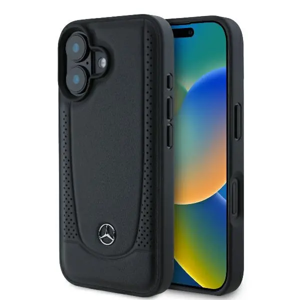 Etui Mercedes-Benz Leather Urban do iPhone 16 Czarny