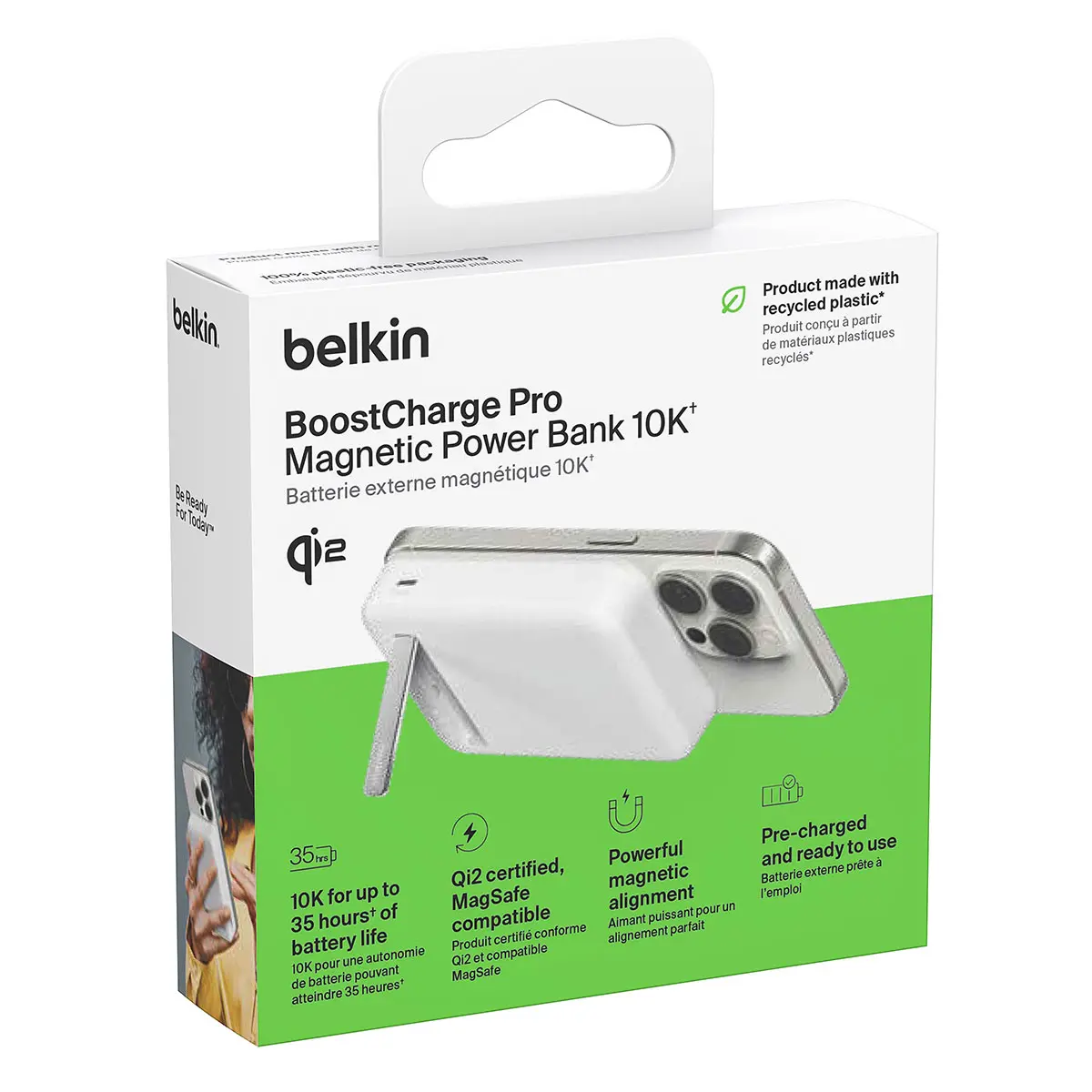 Powerbank Belkin BPD008BTWH BoostCharge Pro Magnetic 10000mAh,15W Qi2, MagSafe Biały