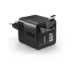 Ładowarka sieciowa SBS LCD GaN PD65W USB-C USB-A z kablem