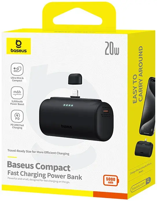 Powerbank Baseus Compact IP 5000mAh 20W Lightning Czarny