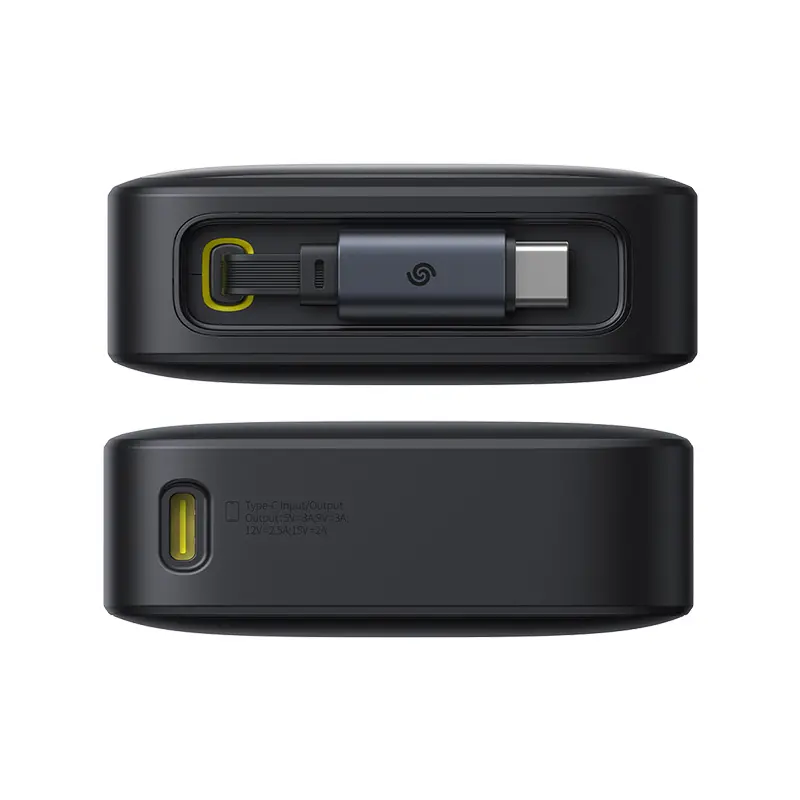 Powerbank Baseus Free2Pull 10000mAh 30W Wbudowany kabel Czarny