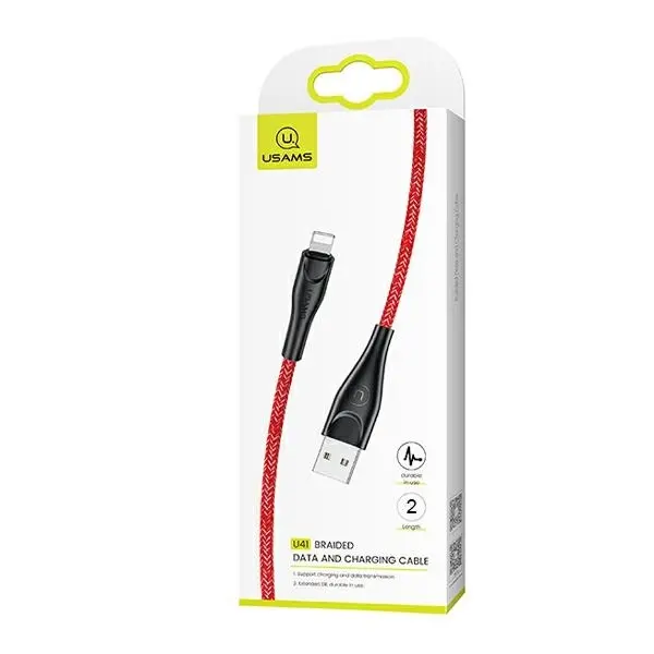 Kabel USAMS USB do Lightning 2A Fast Charge 2m Czerwony