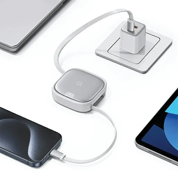 Kabel USAMS 3w1 USB-C do microUSB/USB-C/Lightning 60W Stalowy
