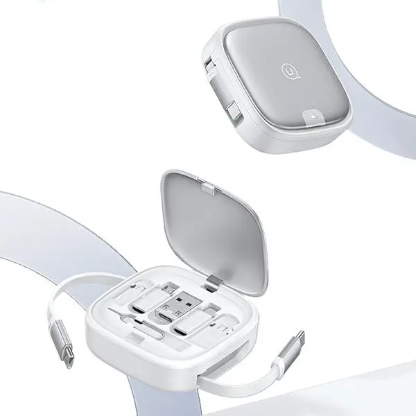Kabel USAMS 3w1 USB-C do microUSB/USB-C/Lightning 60W Stalowy