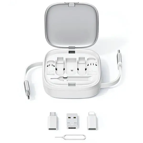 Kabel USAMS 3w1 USB-C do microUSB/USB-C/Lightning 60W Stalowy