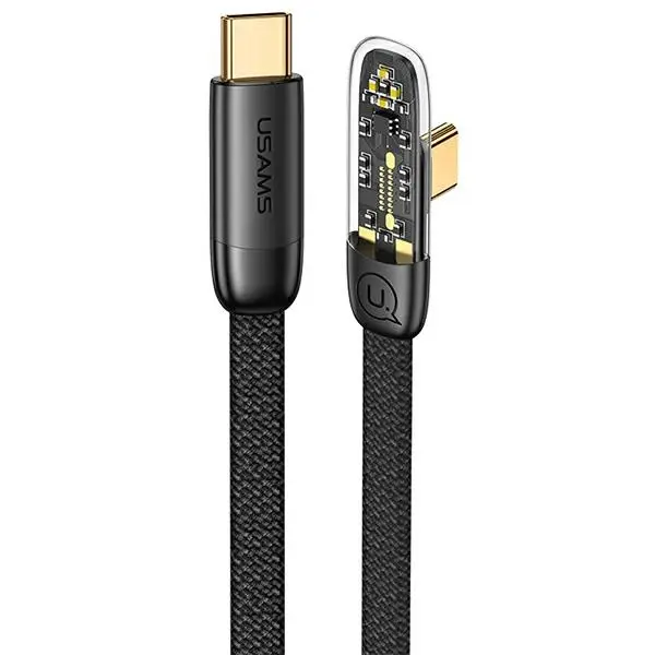 Kabel USAMS USB-C do USB-C PD 100W Fast Charging Iceflake Series 2m Czarny