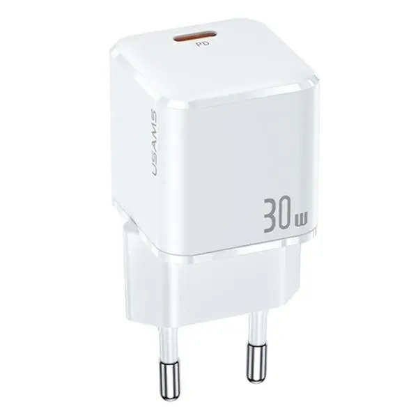 Ładowarka sieciowa USAMS 1xUSB-C T45 mini 30W PD3.0 Fast Charging Biały