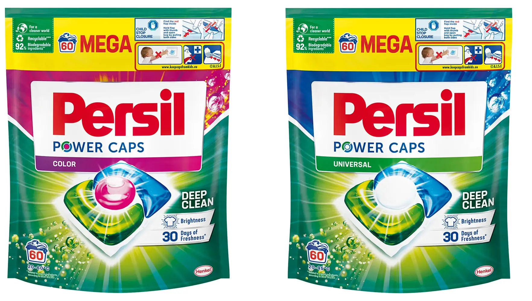 Kapsułki do prania Persil zestaw Power Caps Color + Power Caps Universal 2x60szt.