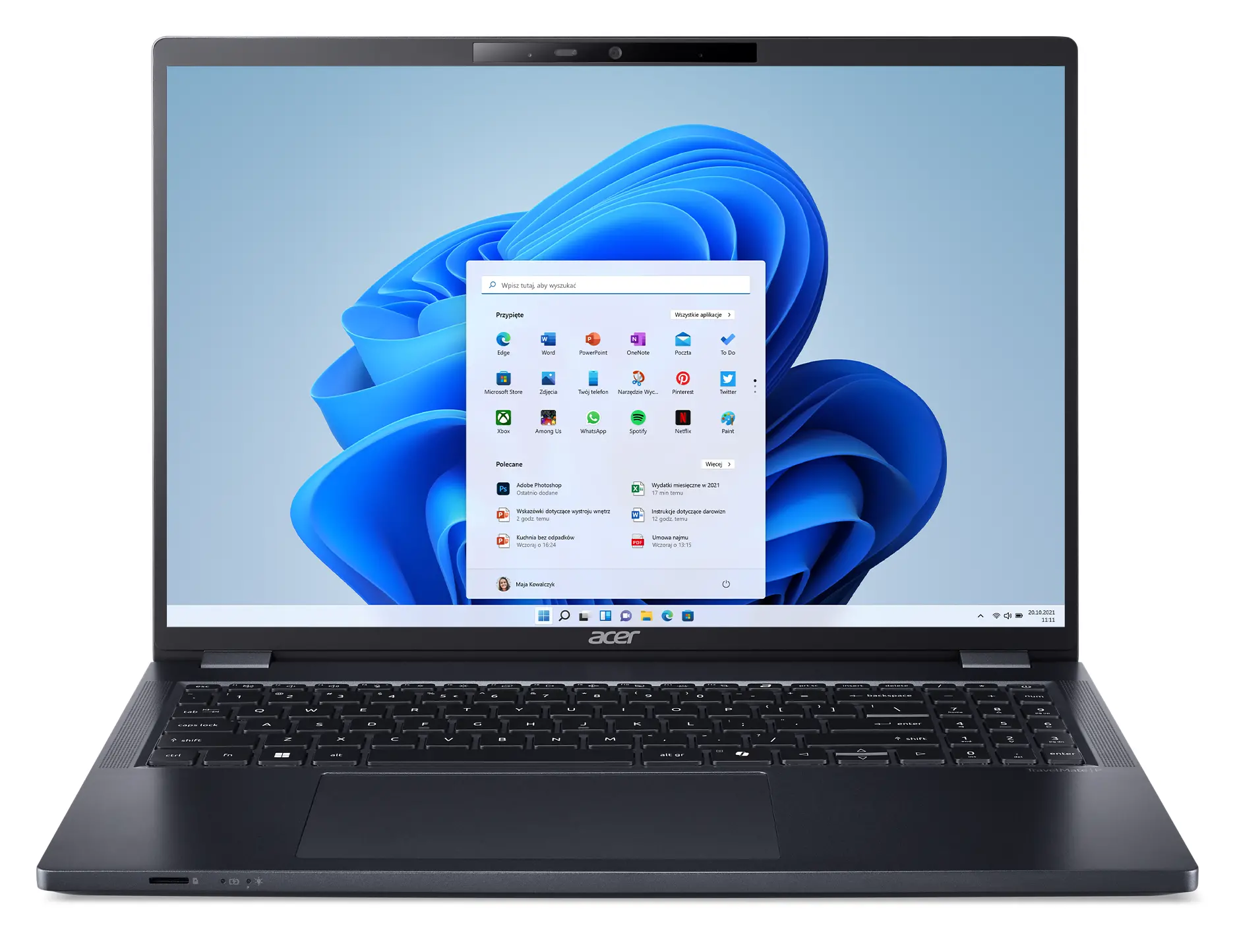 Laptop Acer TravelMate P4 16 TMP416-53-TCO 16" Ulta 5 125U 16GB RAM 512GB Dysk SSD Win11 Pro Czarno-niebieski