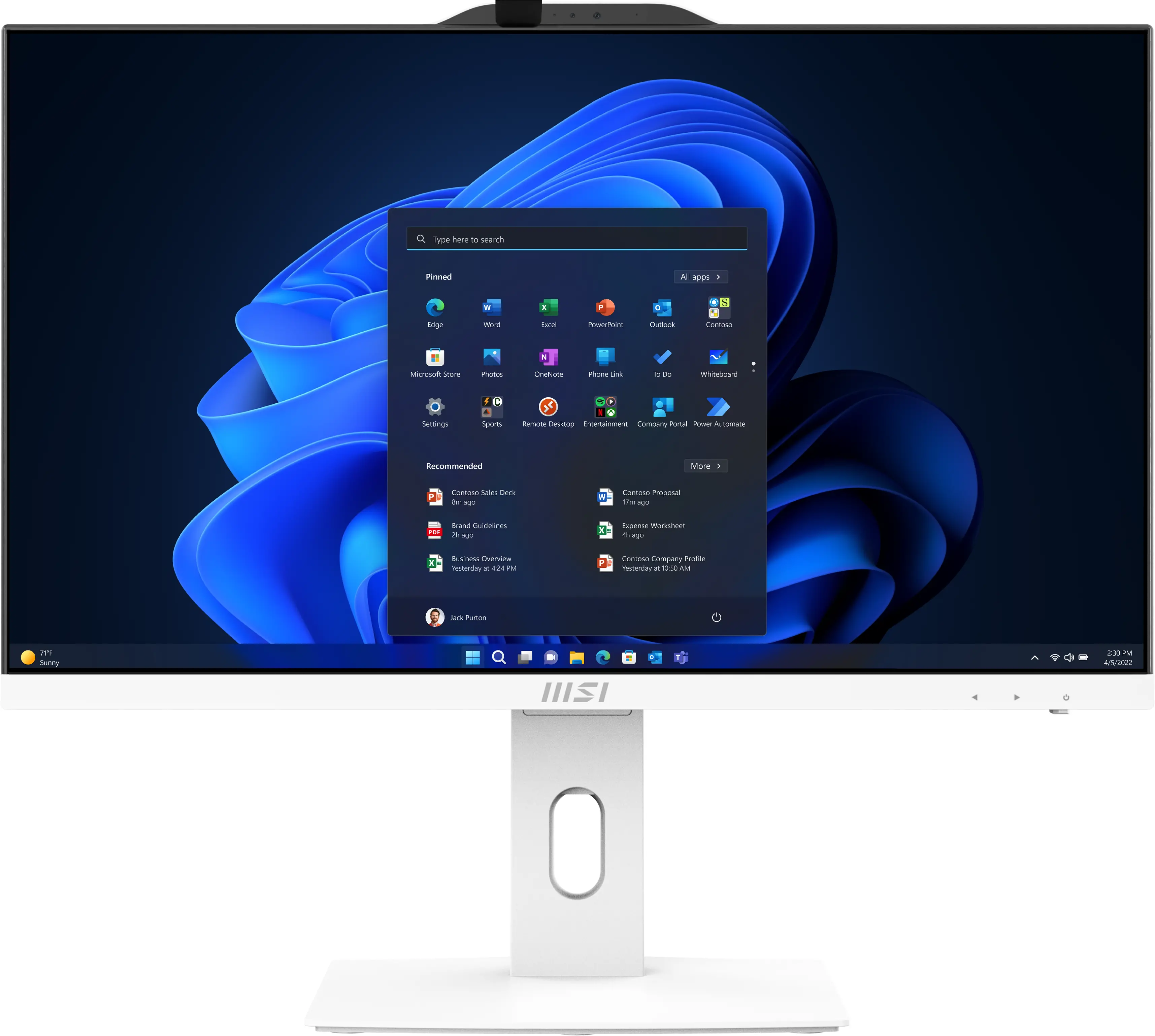 Komputer MSI Pro AP242P 14M-691EU i5-14400 23,8" 16GB RAM 512GB Dysk SSD Win11 Pro Biały