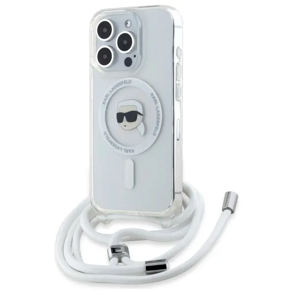 Etui Karl Lagerfeld Crossbody IML Karl Head MagSafe do iPhone 16 Pro Przezroczysty