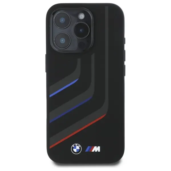 Etui BMW Silicone Turning Lines MagSafe do iPhone 16 Pro Czarny