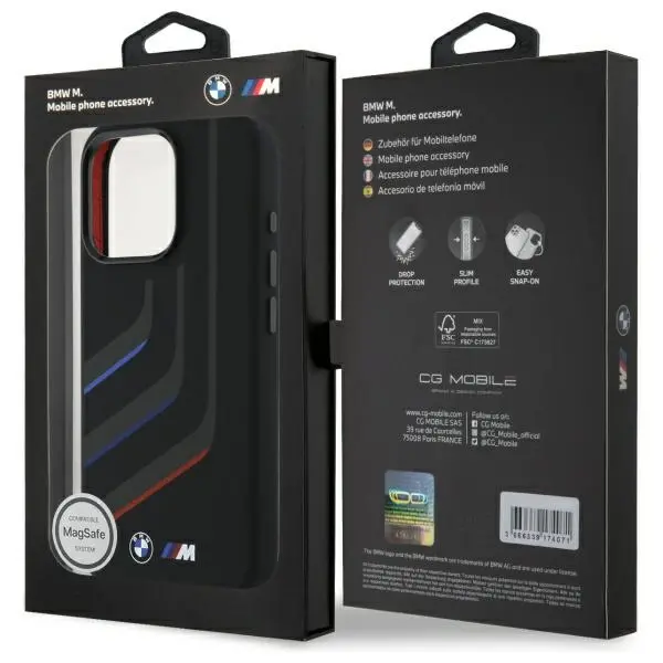 Etui BMW Silicone Turning Lines MagSafe do iPhone 16 Pro Czarny