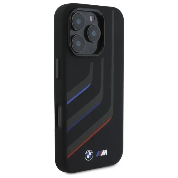 Etui BMW Silicone Turning Lines MagSafe do iPhone 16 Pro Czarny