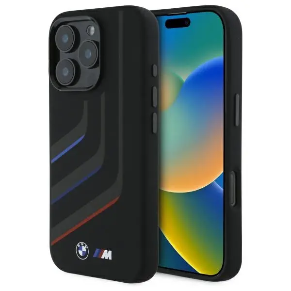 Etui BMW Silicone Turning Lines MagSafe do iPhone 16 Pro Czarny