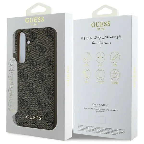 Etui Guess 4G Charms Collection do Samsung Galaxy S24 FE Brązowy