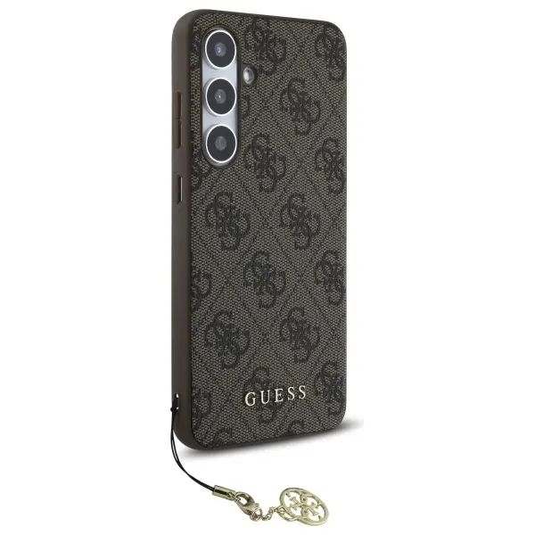 Etui Guess 4G Charms Collection do Samsung Galaxy S24 FE Brązowy