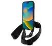 Etui BMW M Edition Carbon Tricolor Lines & Strap do iPhone 16 Pro Czarny